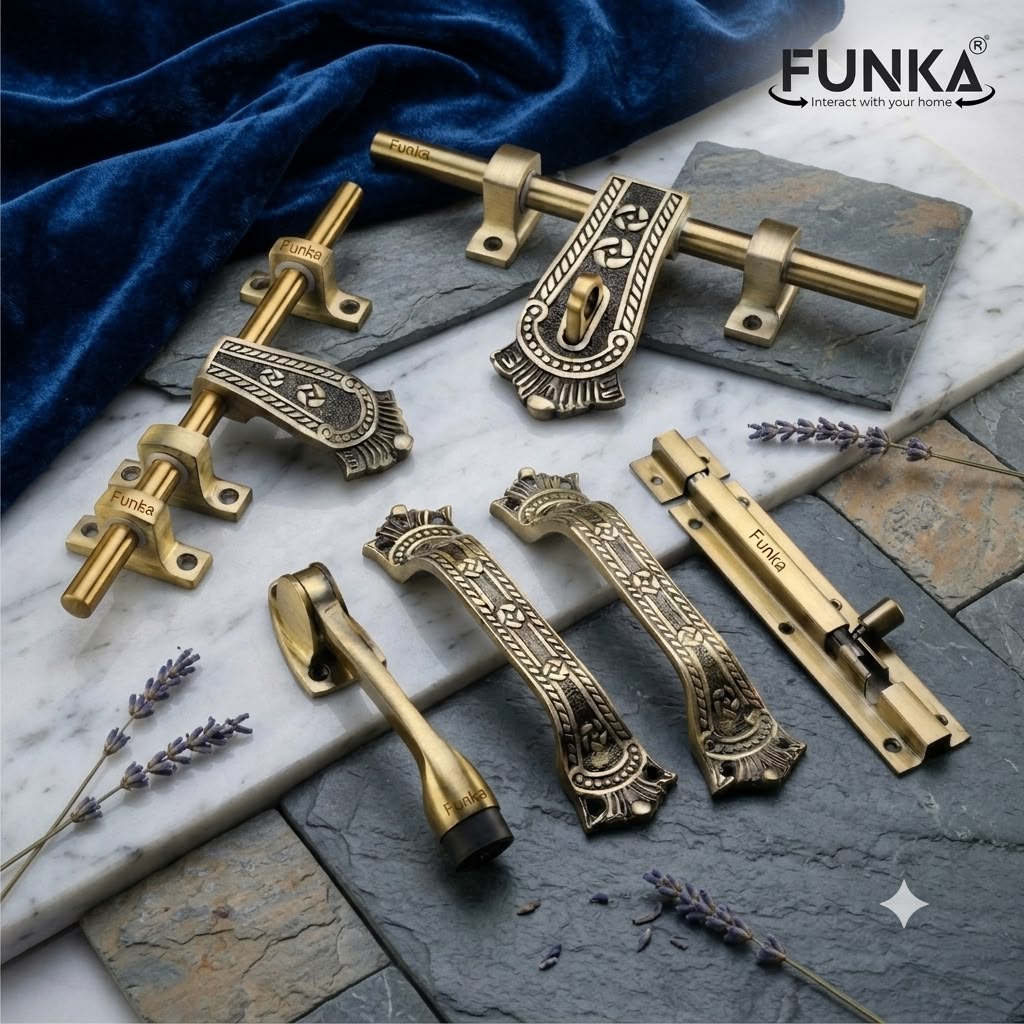 Funka® MAHRAJA Aluminum Heavy Single Door Fitting Accessories Set