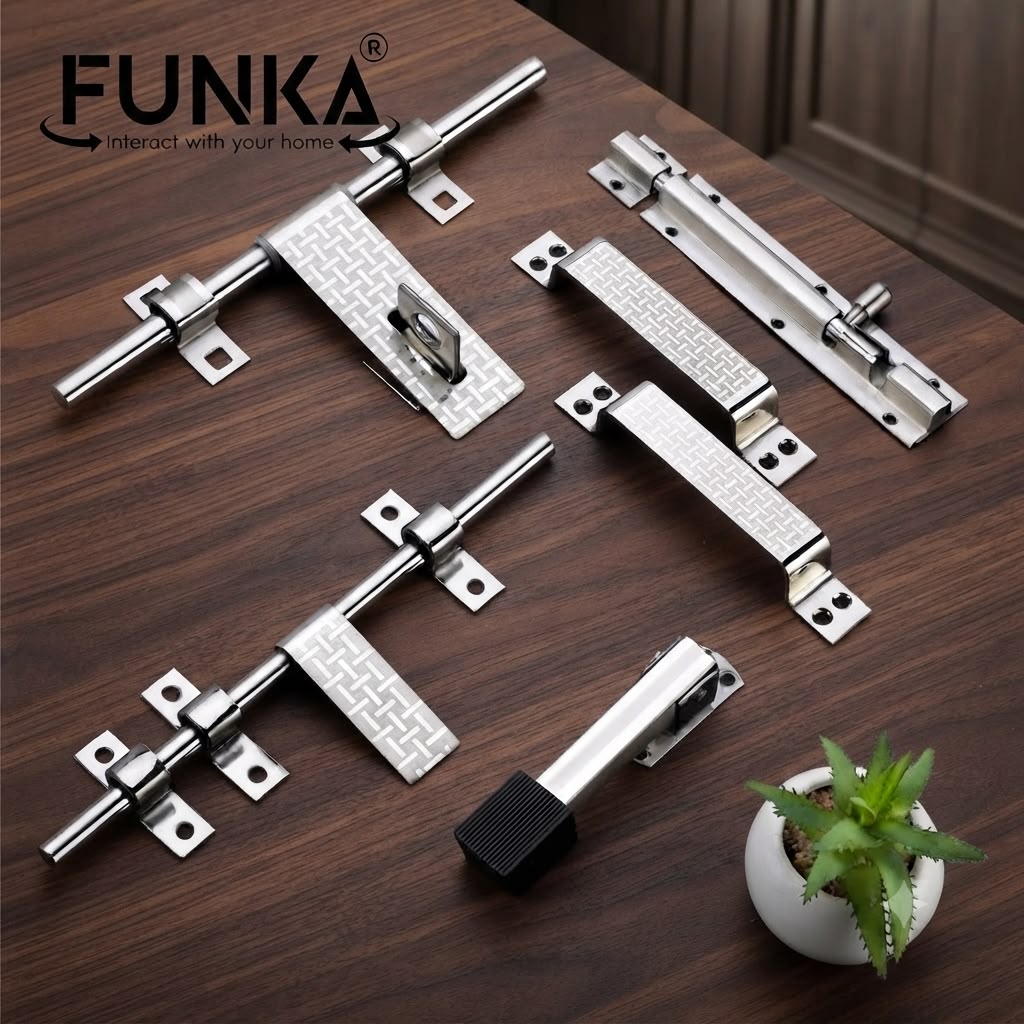 Funka® TRENDY Glossy Stainless Steel Heavy & Premium Door Kit Set
