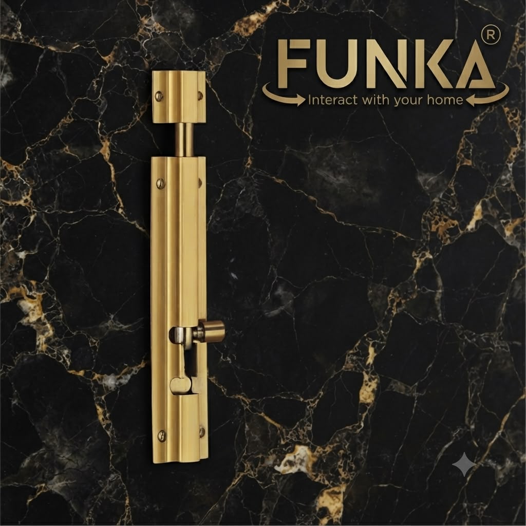 Funka® 6 Inch Stainless Steel Chrome Finish Push-to-Close Tower Bolt