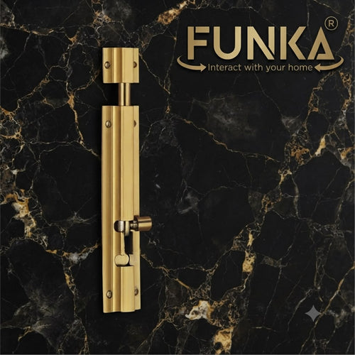 Funka® 6 Inch Stainless Steel Chrome Finish Push-to-Close Tower Bolt