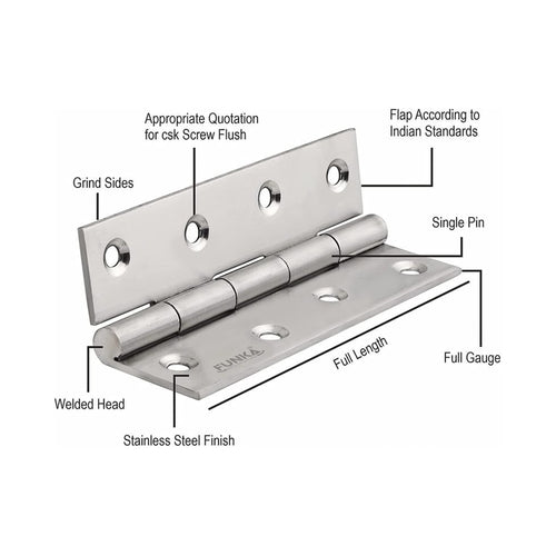 Funka® 3 Inch / 16 Gauge Heavy-Duty Steel Soft-Close Hinges for Doors