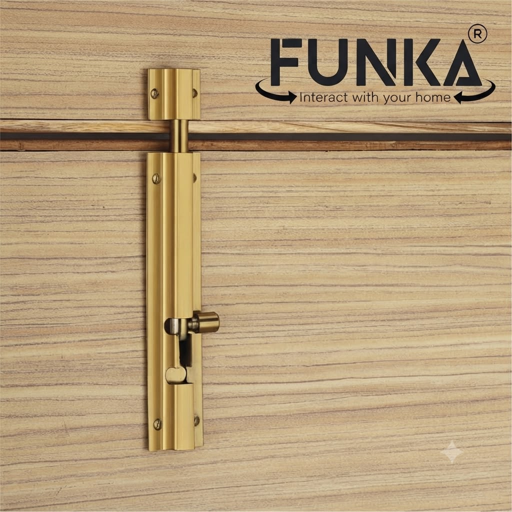 Funka® 6 Inch Stainless Steel Chrome Finish Push-to-Close Tower Bolt