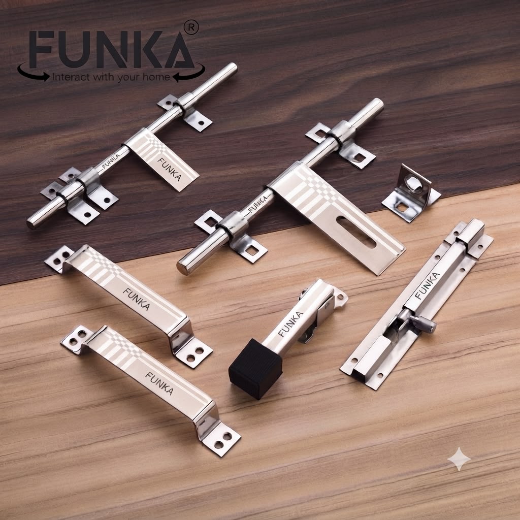 Funka® ROYAL Glossy Stainless Steel Heavy & Premium Door Kit Set