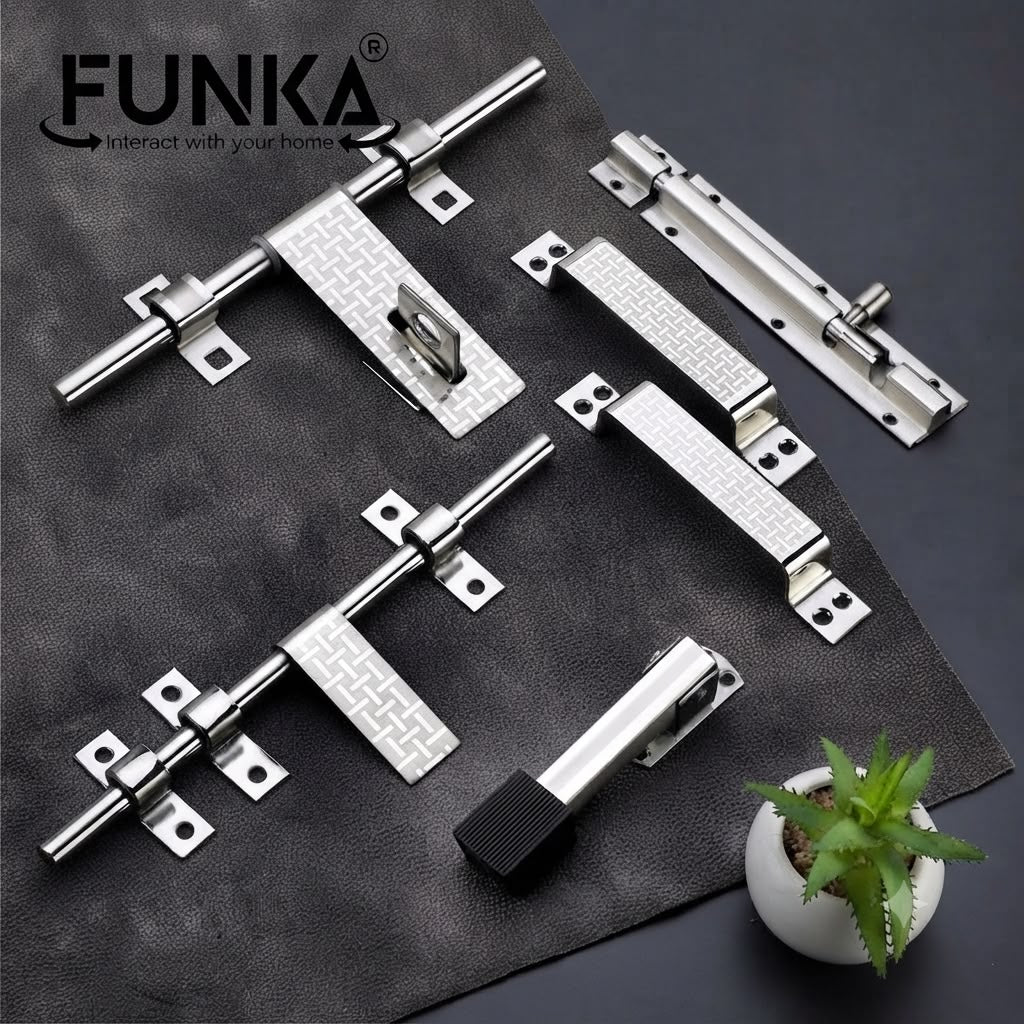 Funka® TRENDY Glossy Stainless Steel Heavy & Premium Door Kit Set